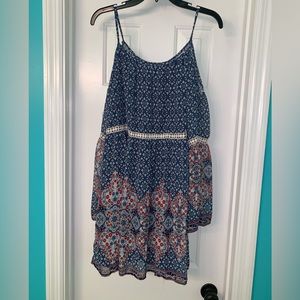 Womens spaghetti strap cold shoulder dress